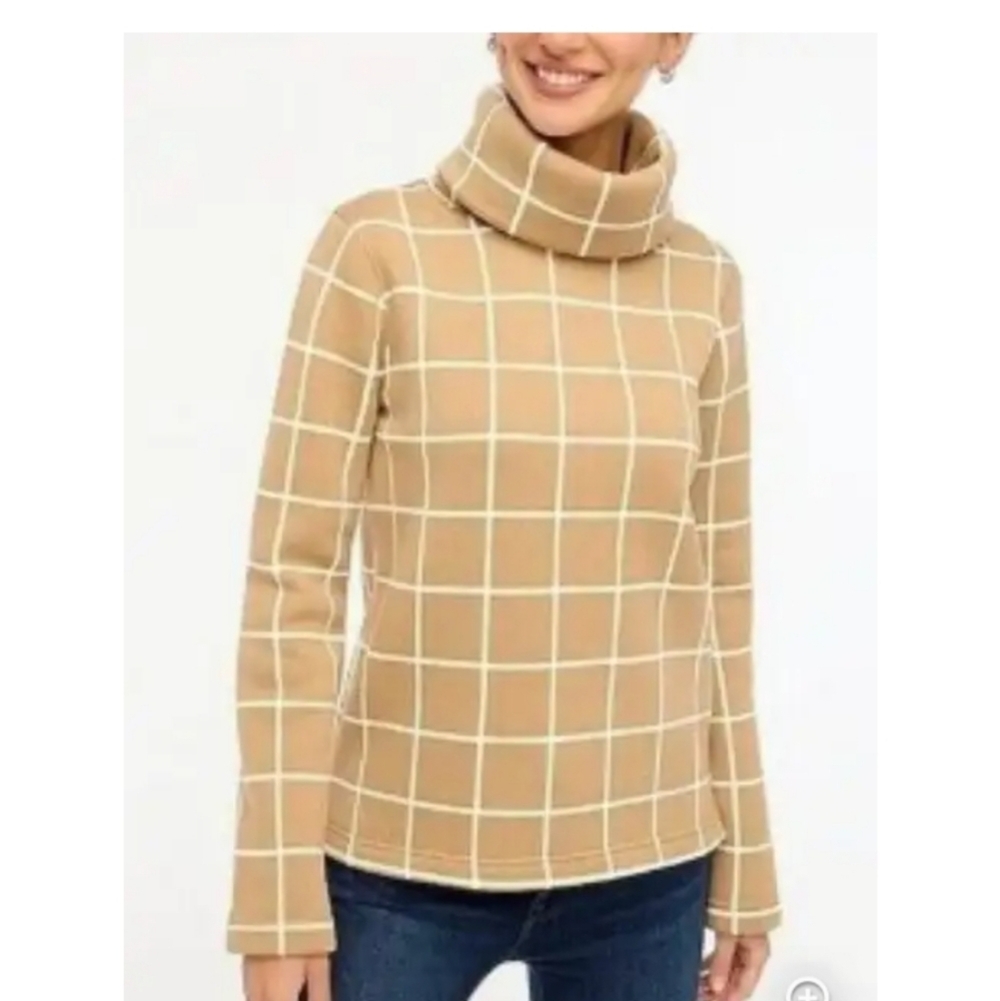 J. CREW cowl Neck Tan Sweater Size S